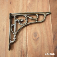 IRON SCROLL SHELF BRACKET LARGE