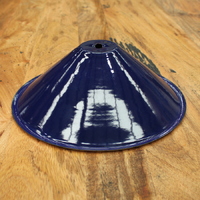 BLUE ENAMEL CONE LIGHT SHADE