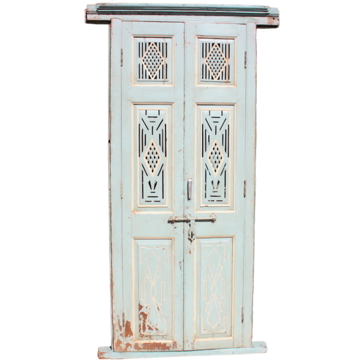 BLUE AND WHITE PAINTED VINTAGE DOORS