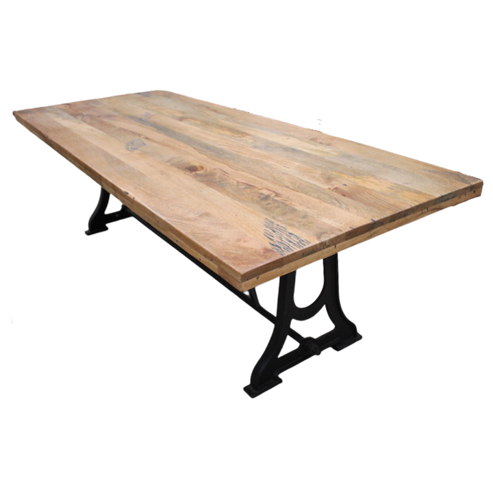 2.4M RUSTIC MANGO DINING TABLE SINGER BASE