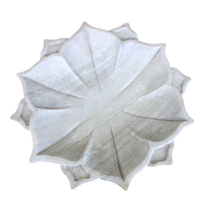 WHITE MARBLE FLOWER BOWL