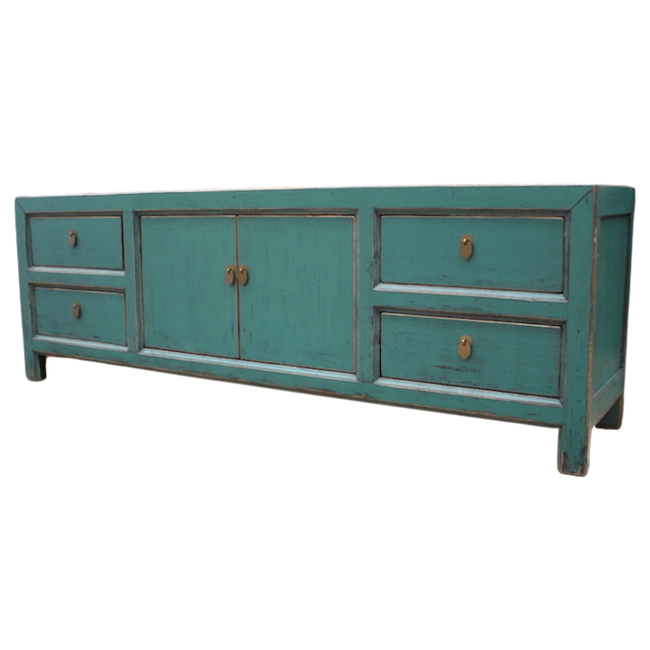 1.8M 2-DOOR 4-DRAWER TEAL LACQUERED LOWLINE