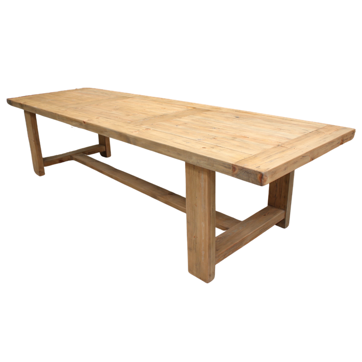 3.2M SCRUBBED H BASE DINING TABLE