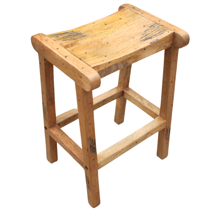 65CM ALL TIMBER RUSTIC MANGO STOOL