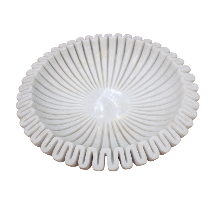 WHITE MARBLE RIBBON BOWL