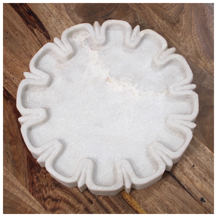 WHITE MARBLE DECORATIVE PLATTER