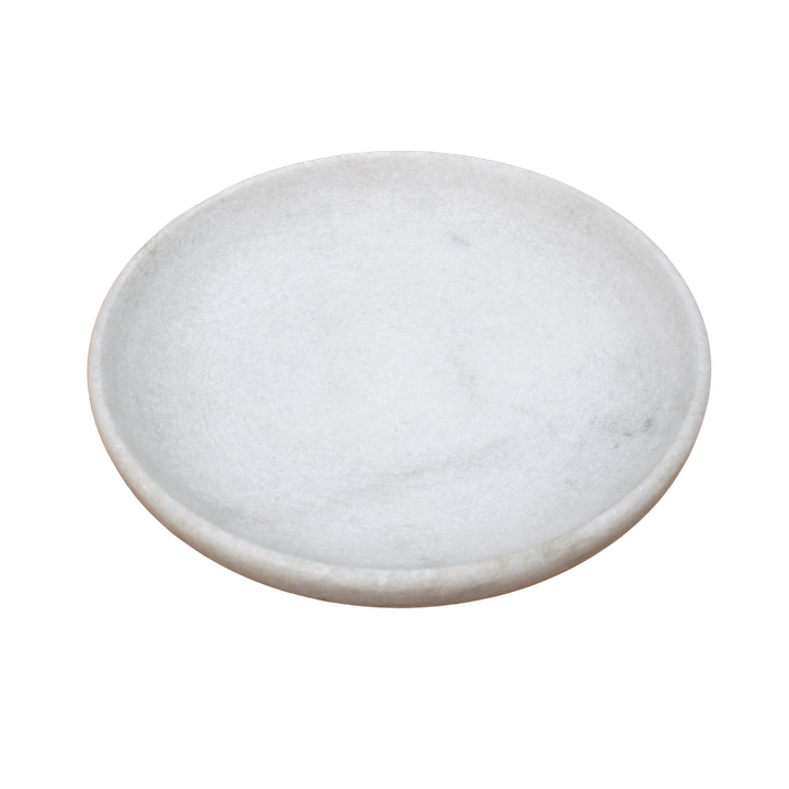 WHITE MARBLE 30CM SMOOTH PLATTER