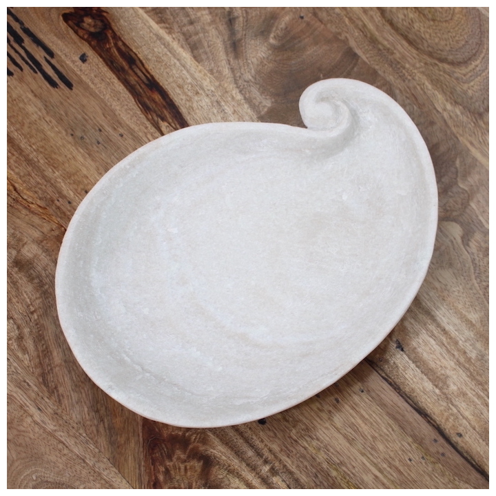 WHITE MARBLE SWIRL PLATE