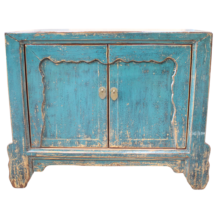 2-DOOR BLUE FRILLS LACQUERED CABINET