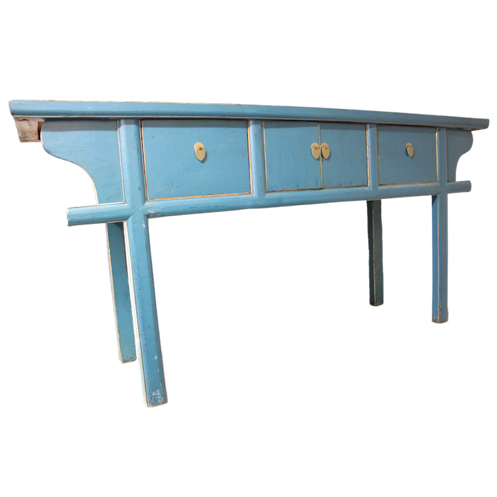 1.8M 2-DOOR 2-DRAWER BLUE LACQUERED DONGBEI CONSOLE