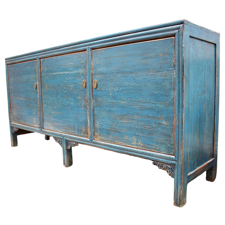 1.8M 3-DOOR BLUE LACQUERED SIDEBOARD