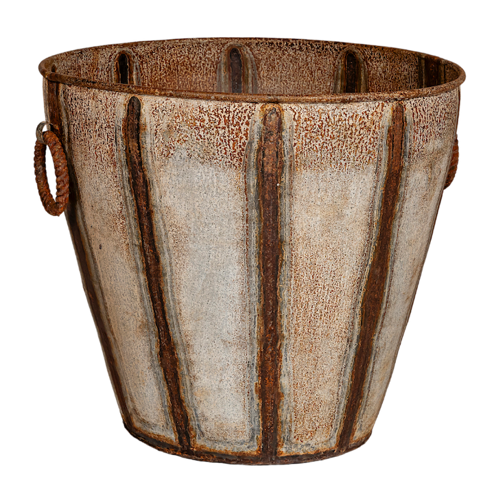 GALVANISED STRIPED BUCKET LARGE