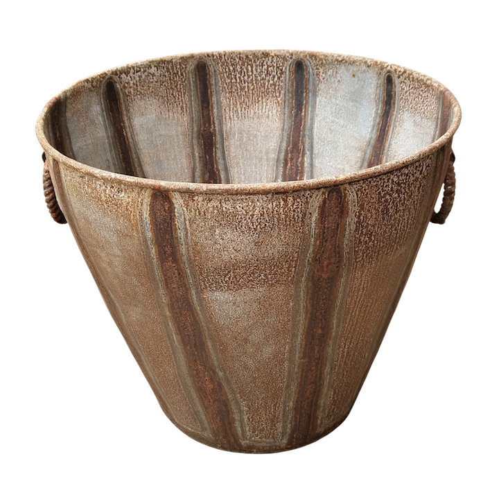 GALVANISED STRIPED BUCKET MEDIUM