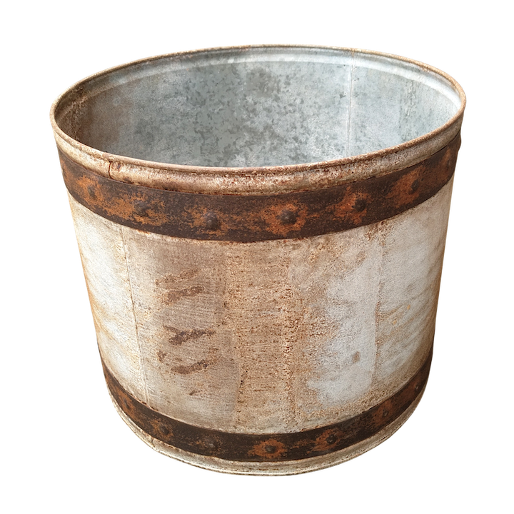GALVANISED ROUND POT SMALL