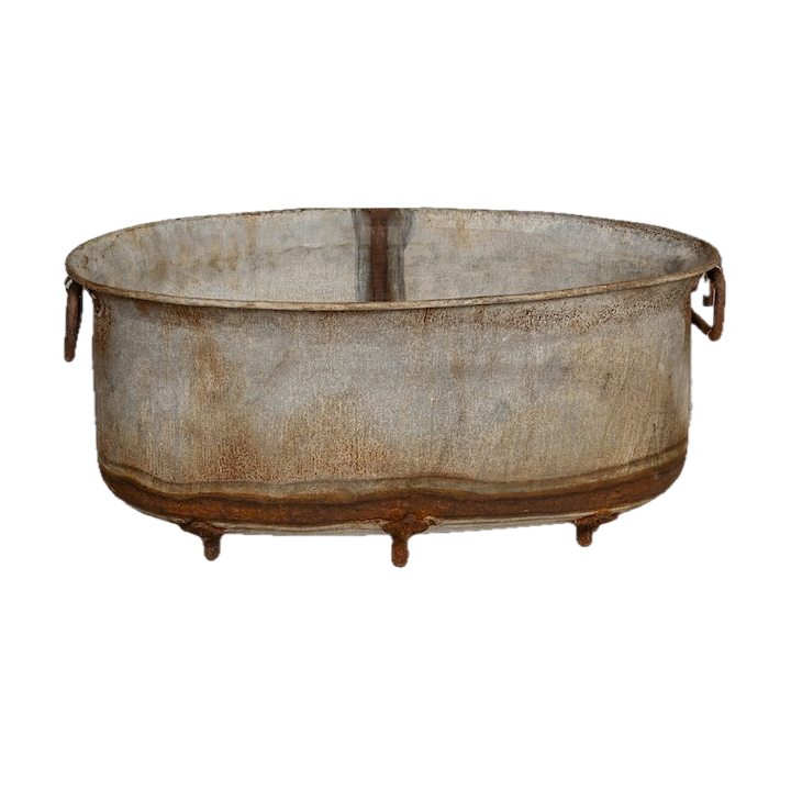 GALVANISED OVAL TUB WITH FEET SMALL
