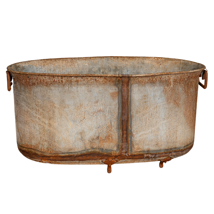 GALVANISED OVAL TUB WITH FEET LARGE