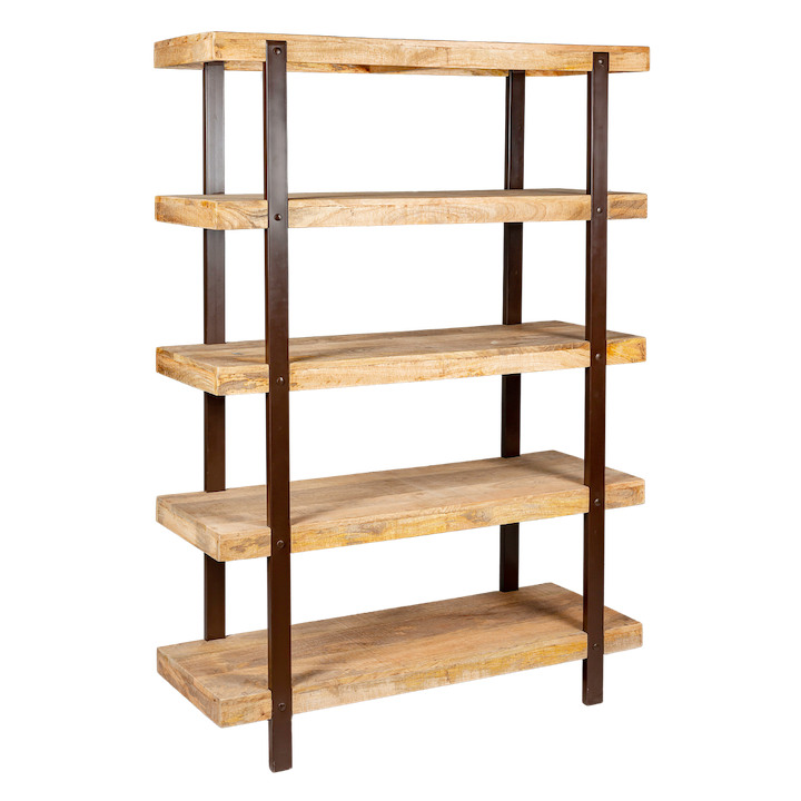 MANGO WOOD INDUSTRIAL BOOKSHELF