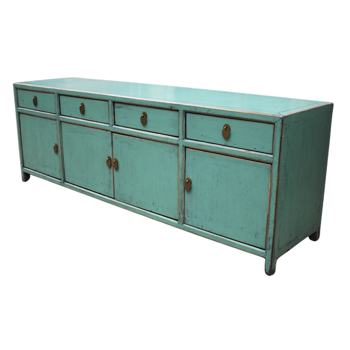 1.6M 4-DOOR 4-DRAWER TURQUOISE LACQUERED LOWLINE