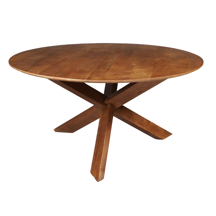 1.5M SMOKED WALNUT ROUND DINING TABLE