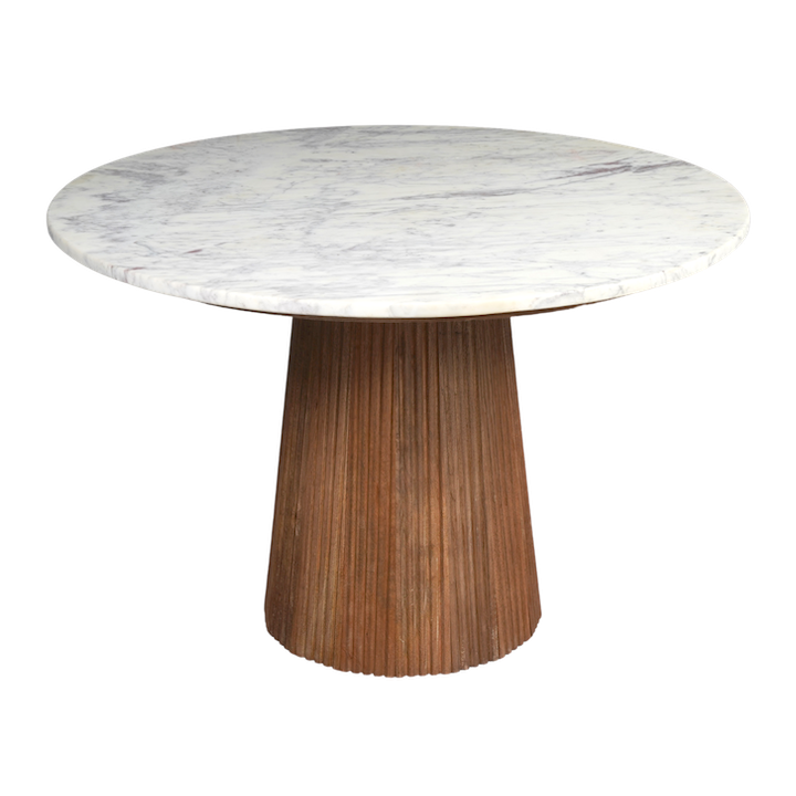 MARBLE SMOKED WALNUT FLUTED SIDE TABLE LARGE