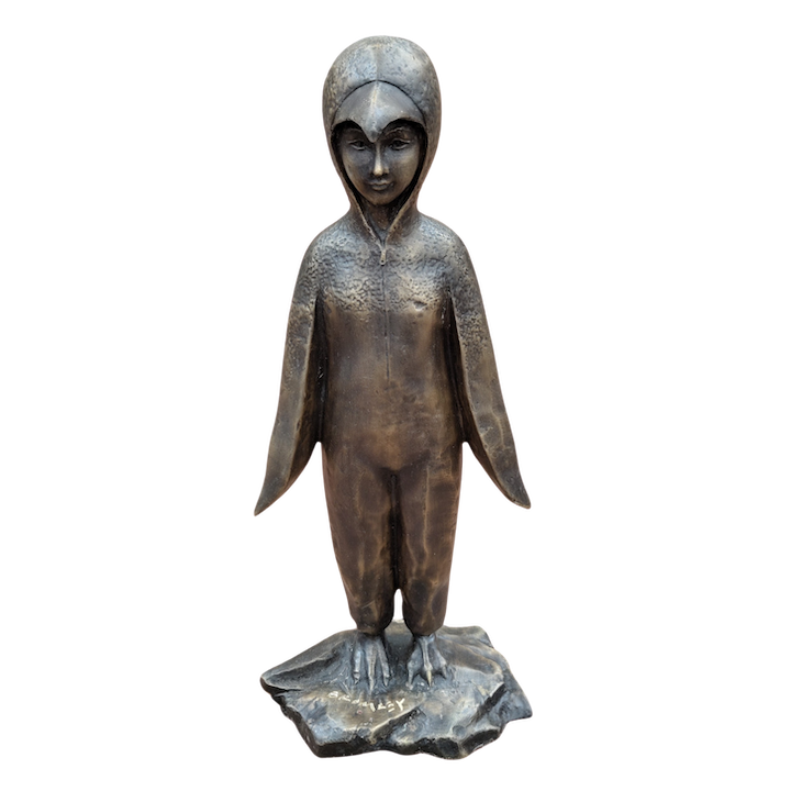 PENGUIN GIRL Bronze Sculpture by David Bromley