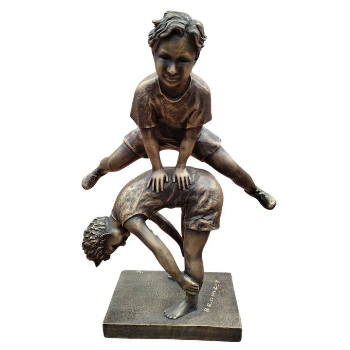 LEAPFROG BOYS Bronze Sculpture by David Bromley