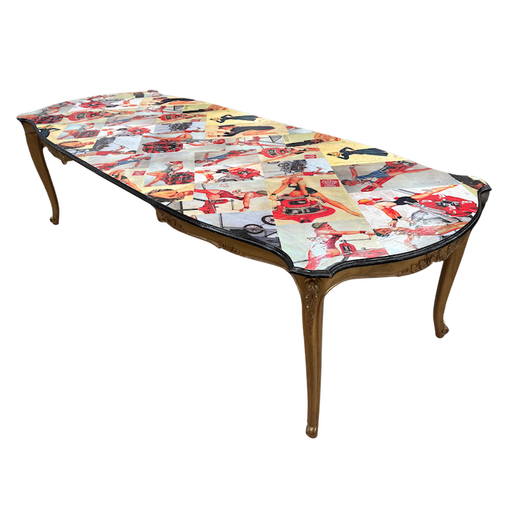 2.78M GEORGE PETTY PIN-UP DINING TABLE