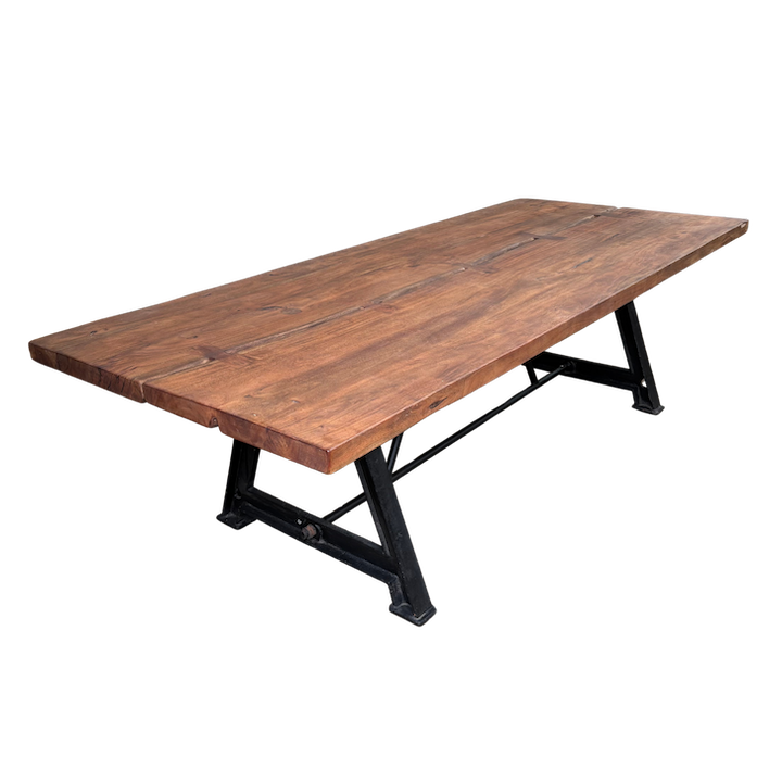 2.7M SOLID ACACIA WALNUT DINING TABLE