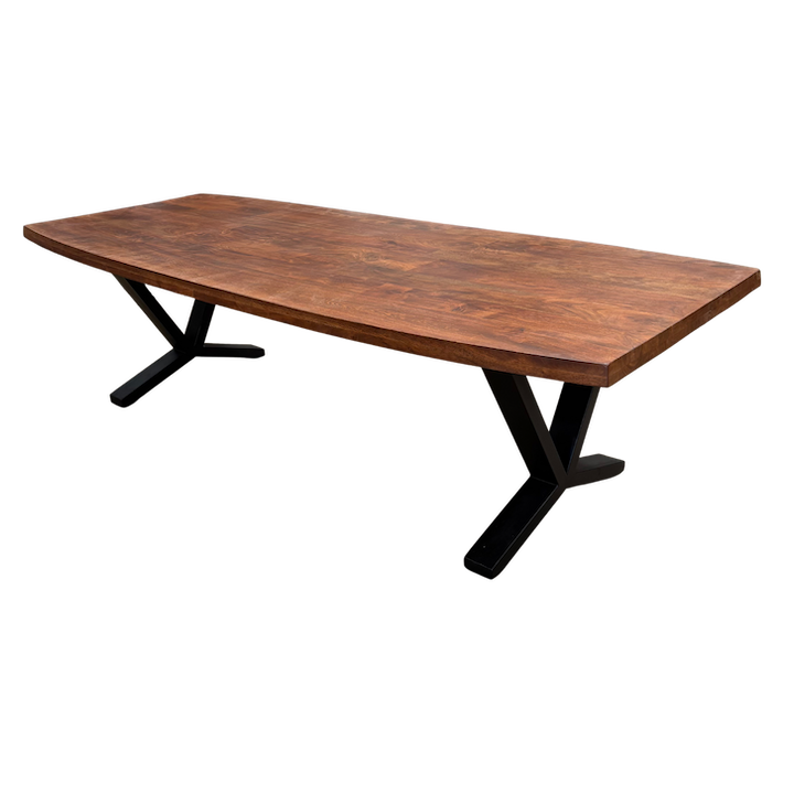 2.7M CONVEX ACACIA WALNUT DINING TABLE