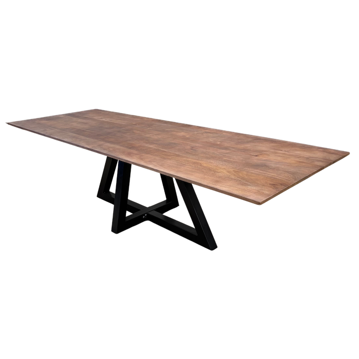 2.8M SMOKED WALNUT DINING TABLE DIAMOND BASE