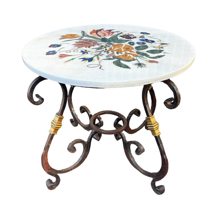 90CM BOUQUET MARBLE INLAY TABLE