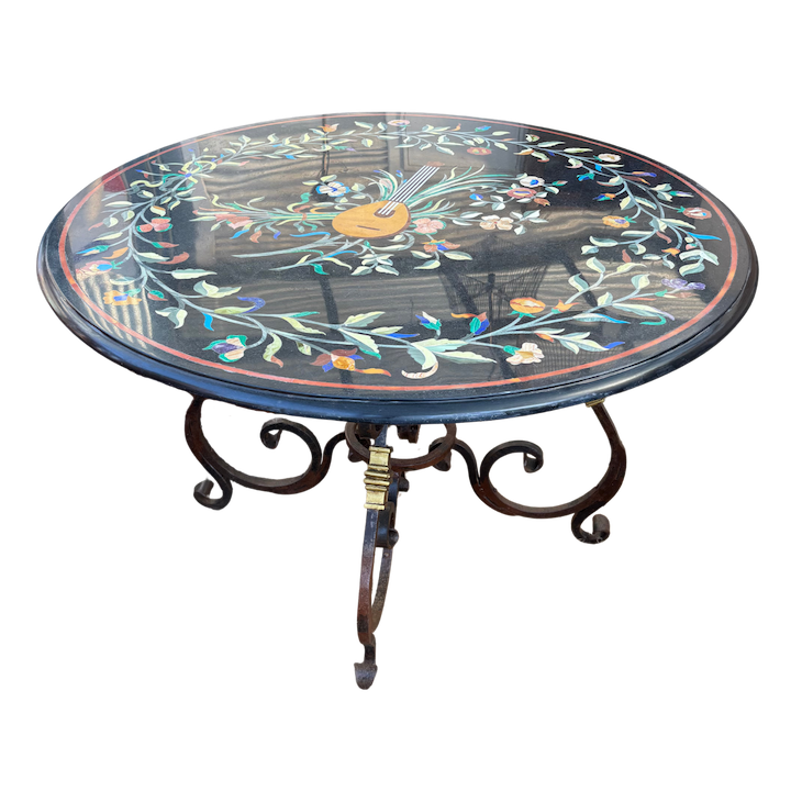 1.2M MANDOLIN BLACK MARBLE INLAY TABLE