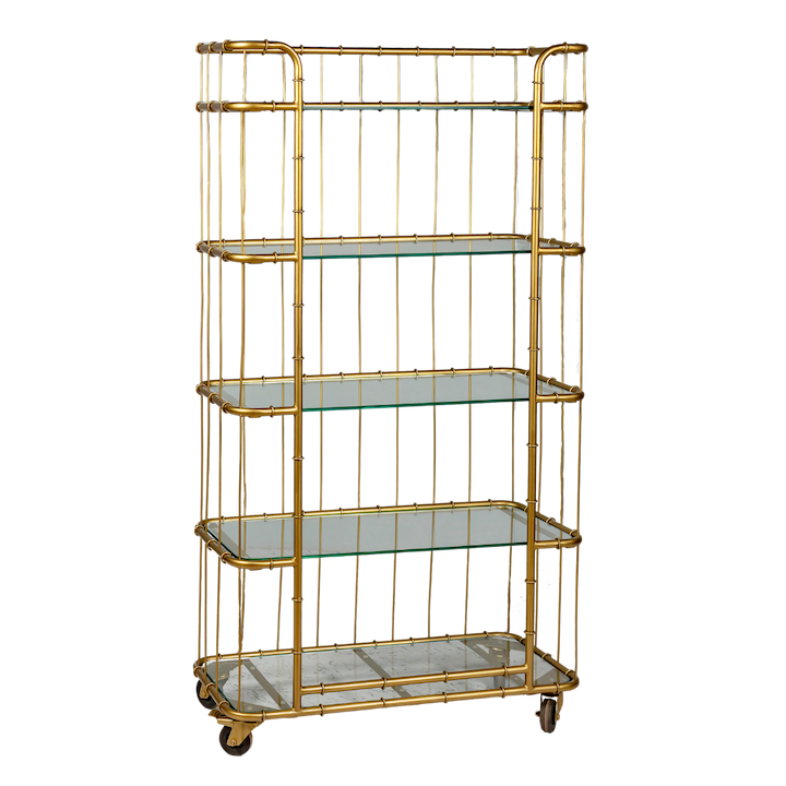 1.6M GOLD GLASS CAGE BOOKCASE