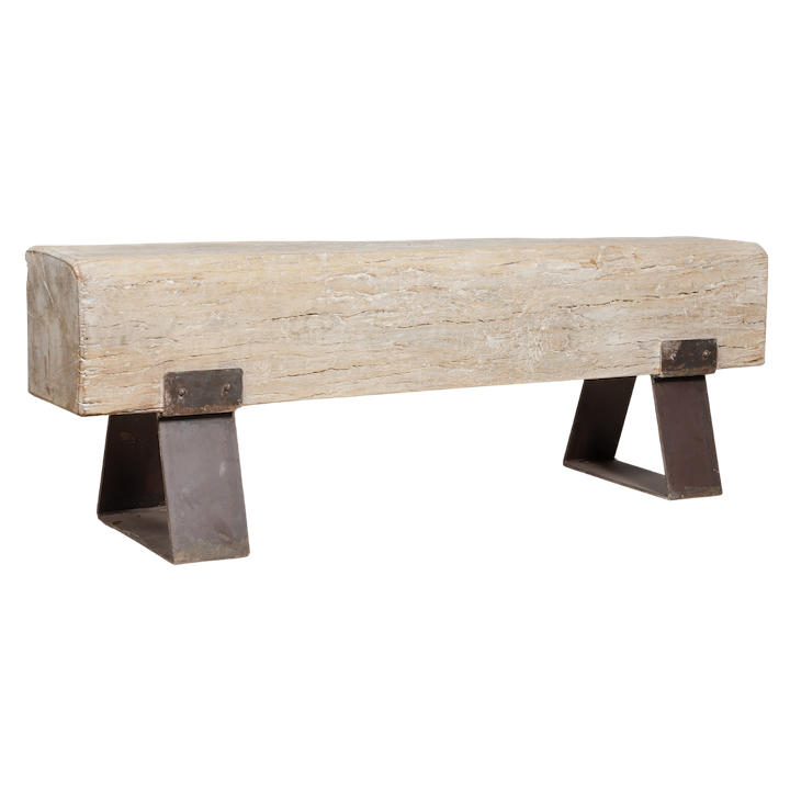 1.3M BLEACHED LOG BENCH SEAT