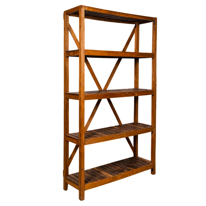 2.14M TEAK SLATTED BOOKSHELF