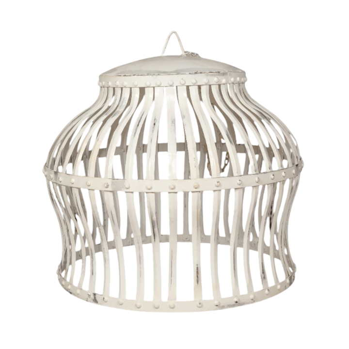 WHITE IRON CAGE LIGHT