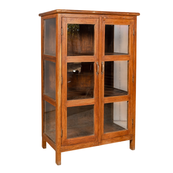 TEAK GLASS CABINET