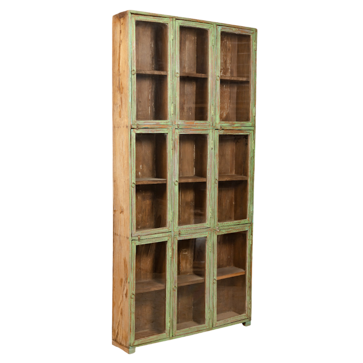 2.08M TALL GREEN DISPLAY CABINET