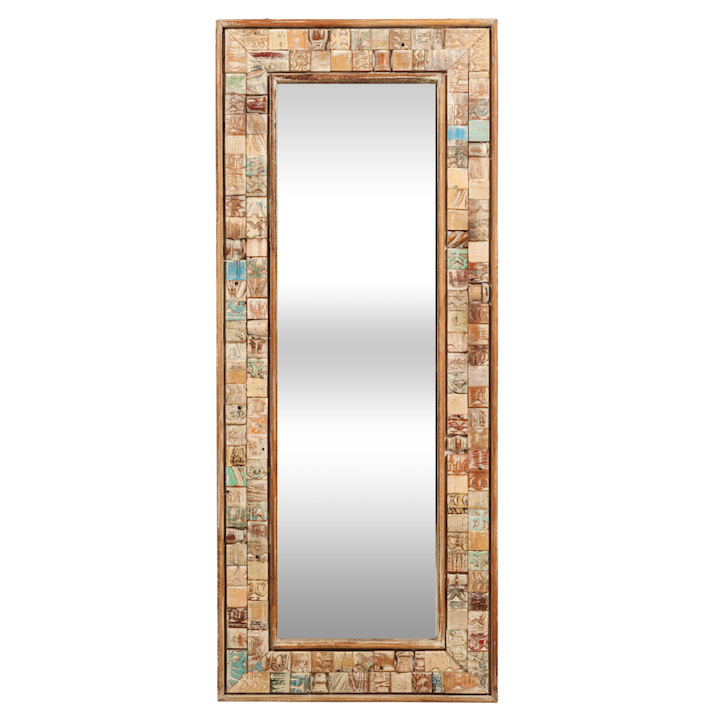 1.45M WOOD BLOCK MIRROR