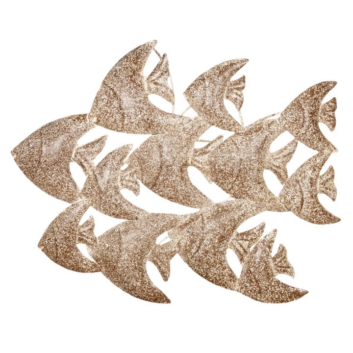 WHITE SCHOOL OF FISH WALL ART