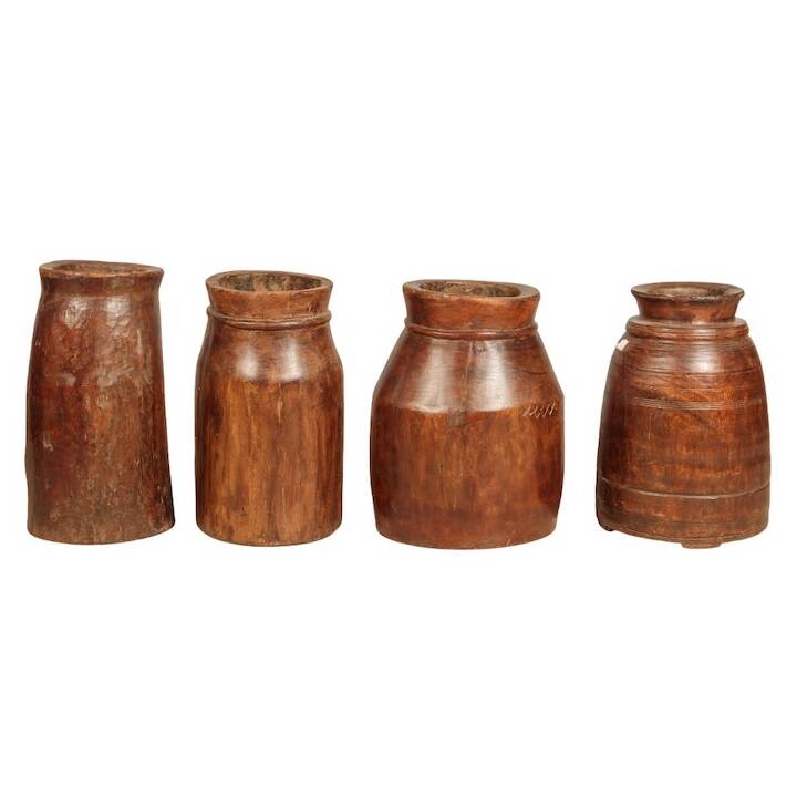 HEAVY VINTAGE WOODEN POT