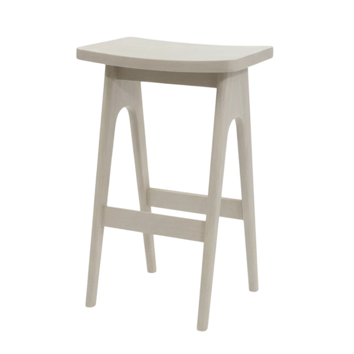 65CM SOLID TIMBER STOOL BLEACHED