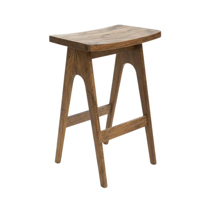 65CM SOLID TIMBER STOOL RUSTIC