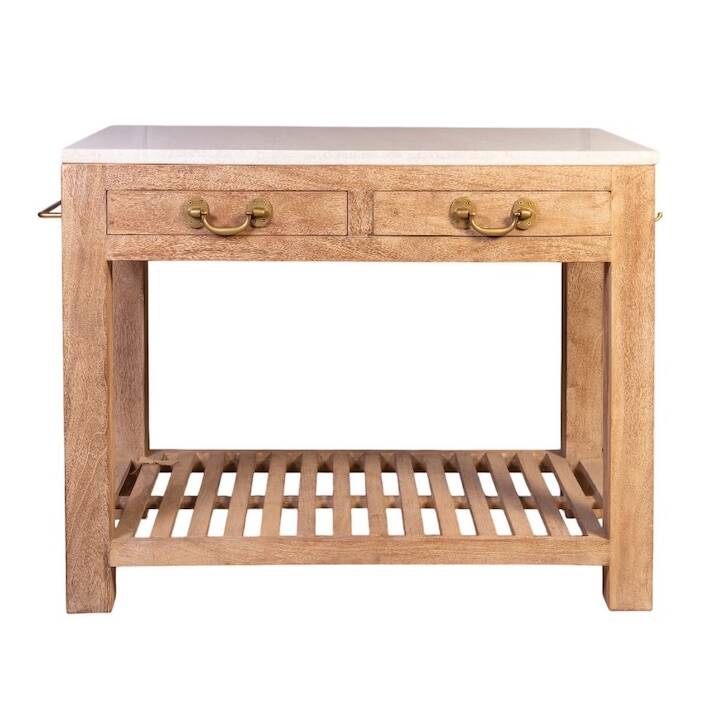 WHITE MARBLE KITCHEN WORKSTATION