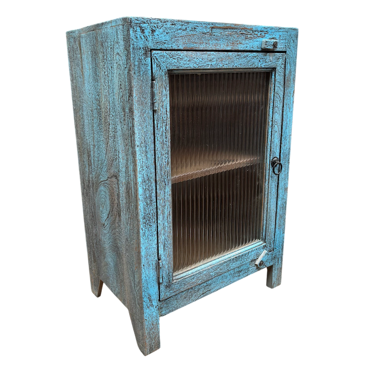 RIPPLE GLASS BEDSIDE BLUE