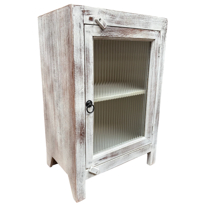 RIPPLE GLASS BEDSIDE WHITE