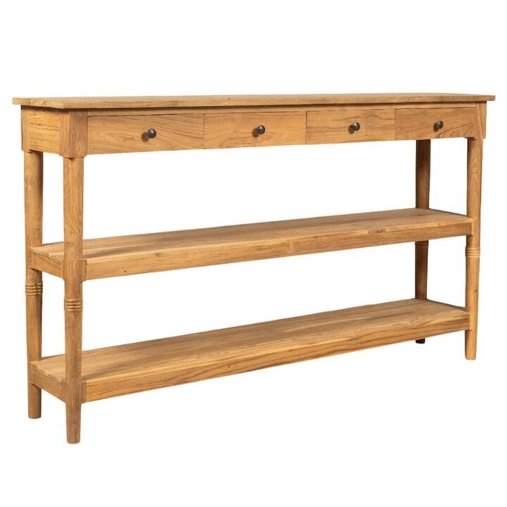1.5M 4-DRAWER TEAK CONSOLE