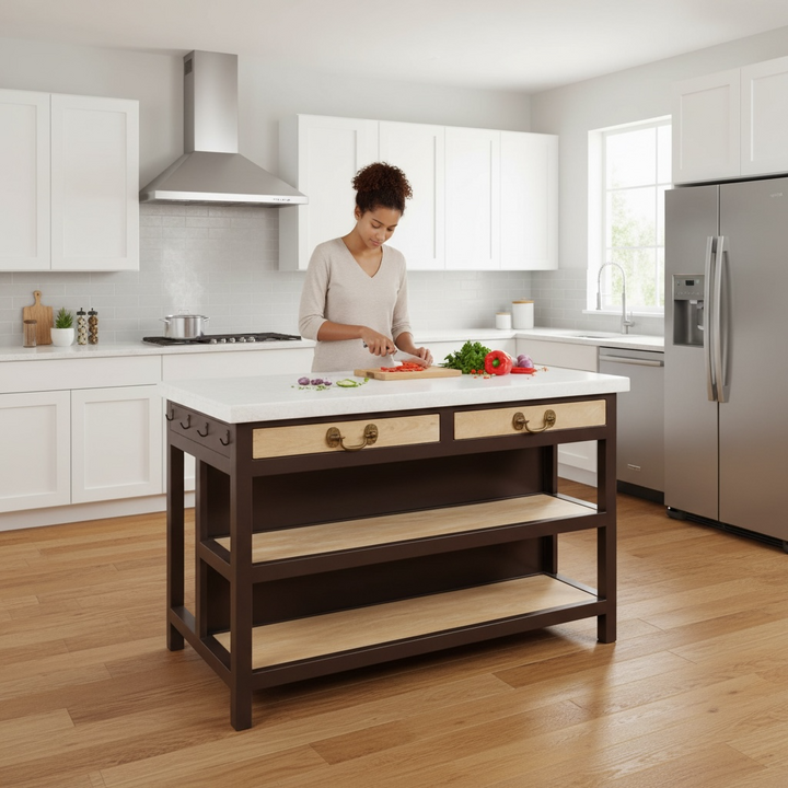 METAL KITCHEN ISLAND BENCH