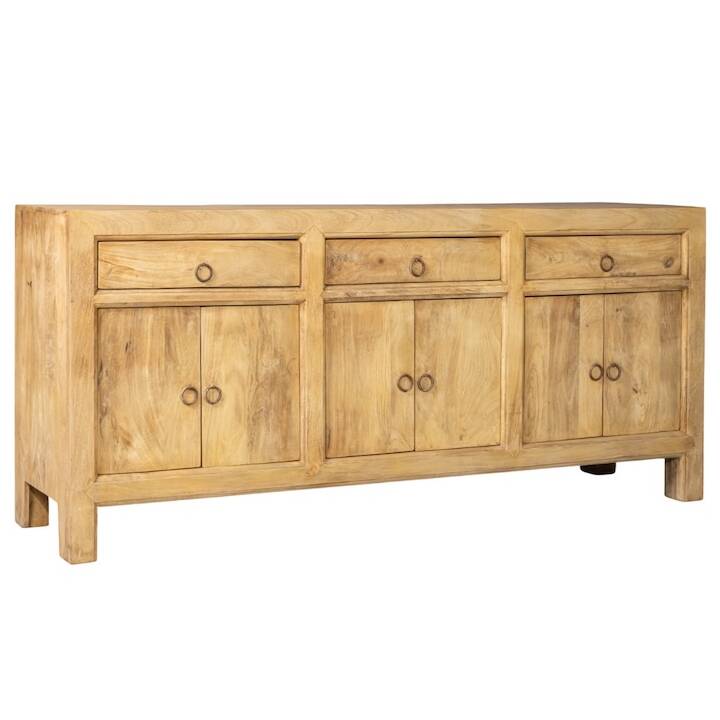 2.07M 6-DOOR 3-DRAWER BLEACHED SIDEBOARD