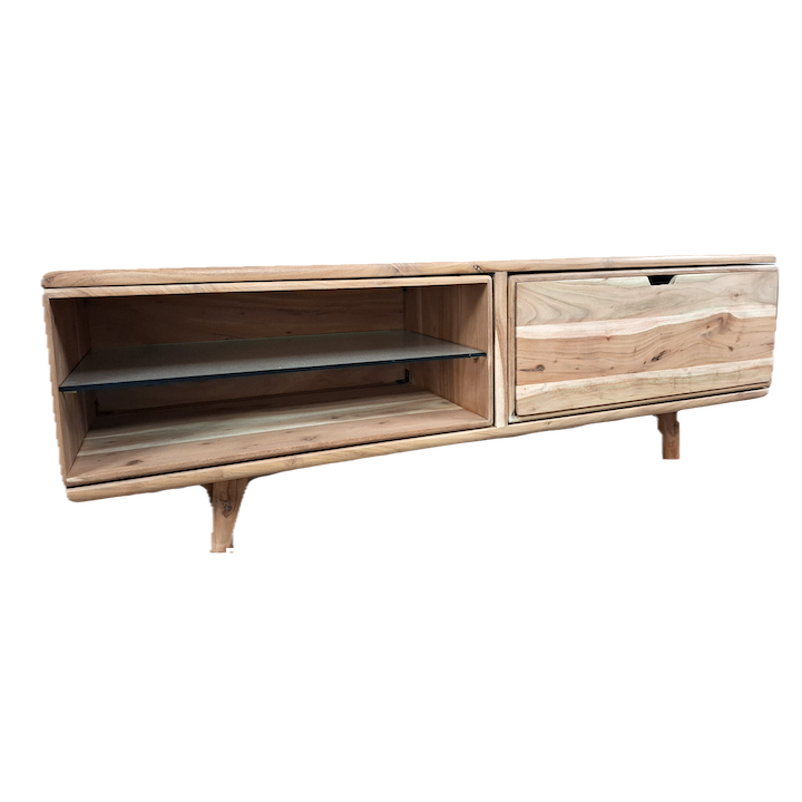 1.5M EXTENDABLE ACACIA LOWLINE TV CONSOLE